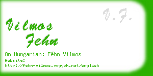 vilmos fehn business card